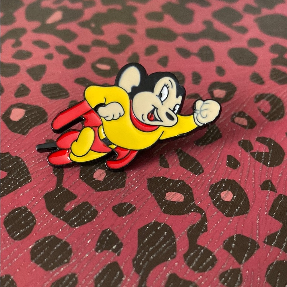 Superhero Mickey Mouse Vintage Pin - Yellow and Red